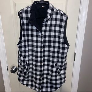 Sunshine & Rodeos womens vest 3XL black white check.